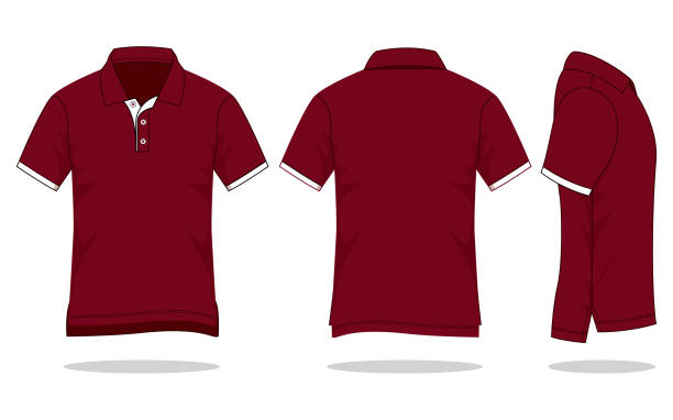 템플릿-폴로 셔츠 벡터 - shirt polo shirt red collar stock illustrations