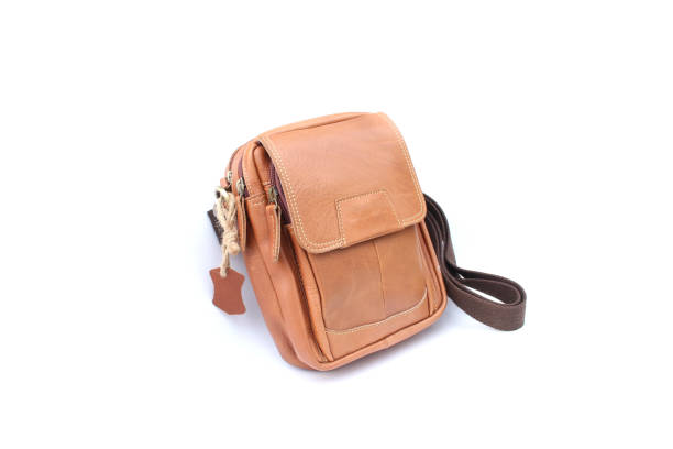 istock Brown bag leather on isolated white 1150977670