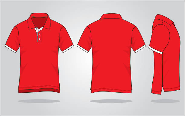 템플릿-폴로 셔츠 벡터 - shirt polo shirt red collar stock illustrations