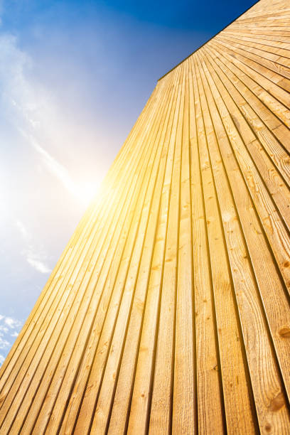 istock Wood facade in the sun 1150980438
