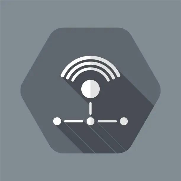 Vector illustration of Wi-fi network - Flat minimal icon
