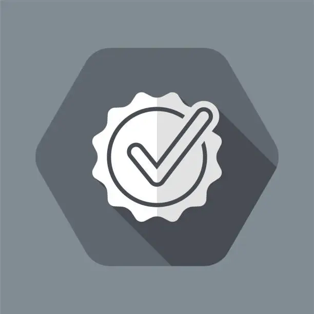 Vector illustration of Checking quality symbol icon