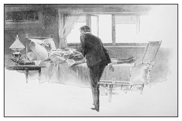 Antique illustration: Visiting sick man