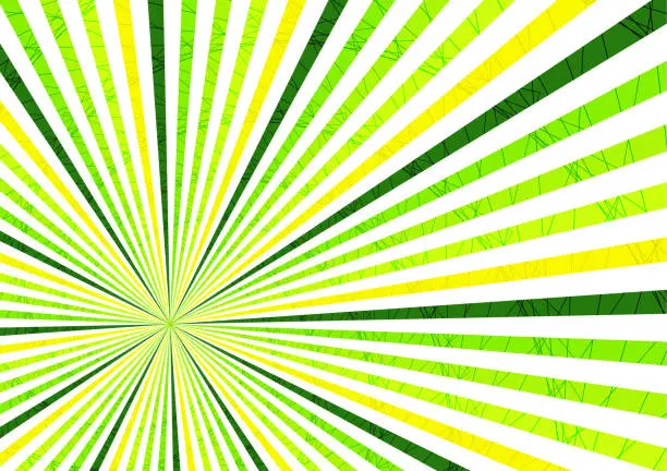 Vector illustration of Striped abstract background, bright colored rays emanating from the center.