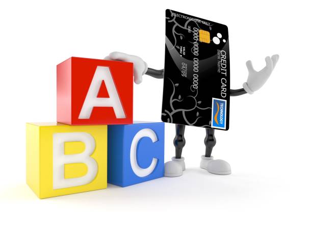 istock Credit card character with toy blocks 1150996749