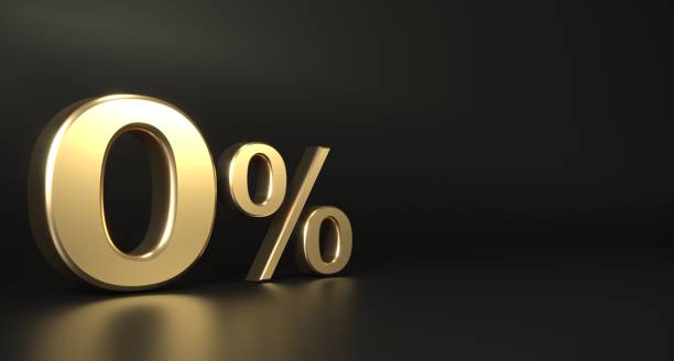 istock Golden 3d sign zero percent background 1151000974