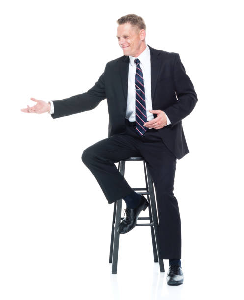 istock Businessman is sitting on a a stool 1151001046