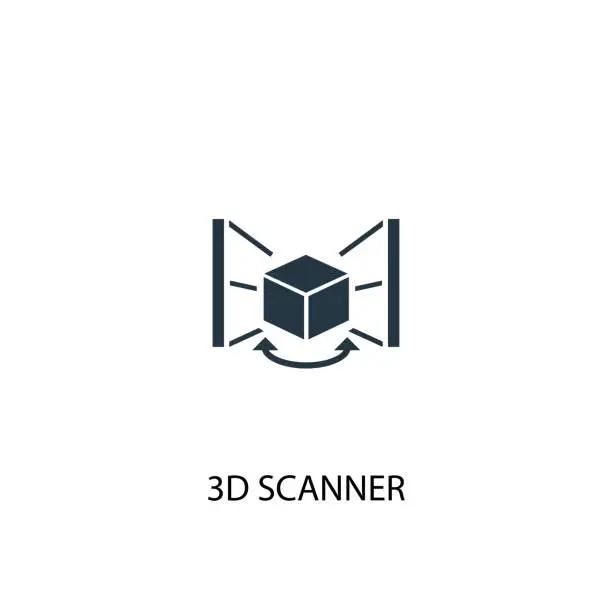 Vector illustration of 3d scanner icon. Simple element illustration. 3d scanner concept symbol design. Can be used for web and mobile.