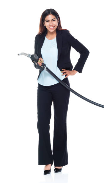 istock Businesswoman pumping gas 1151004392