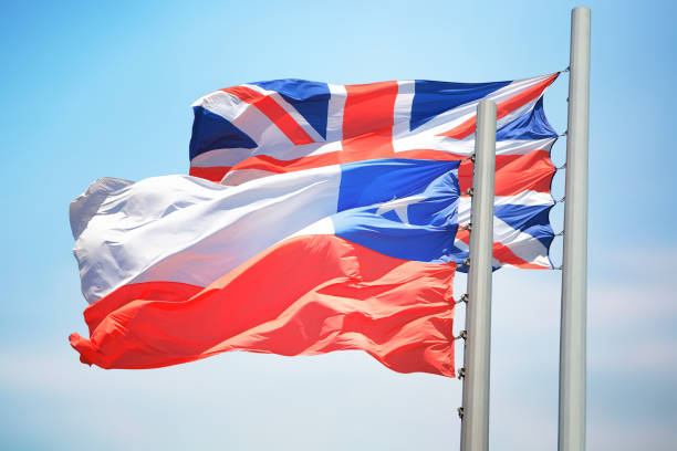 istock Flags of Chile and British flag 1151005025