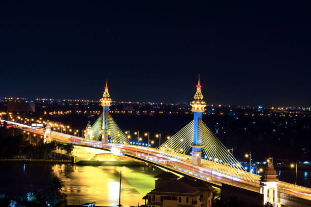 istock Landscape Nonthaburi Bridge during Twilight, beautiful sky. 1151007863