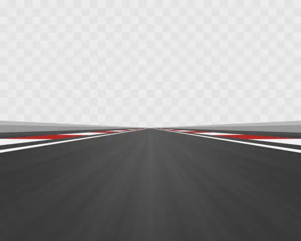 Vector illustration of Track road to infinity, Road vector highway , Vector illustration, Transparent background.