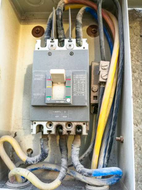 istock heavy duty industral circuit breaker with an electric cables 1151008325