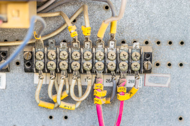 istock heavy duty industral circuit breaker with an electric cables 1151009273