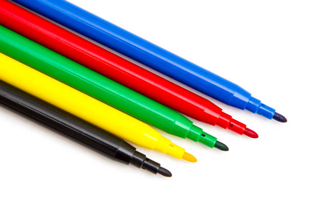 istock Colorful markers on a white background 1151009824