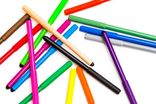 istock Colorful markers on a white background 1151009879