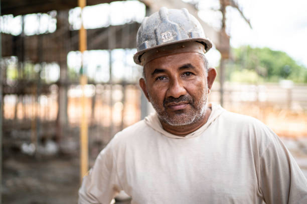Portrait of a construction worker in a construction site