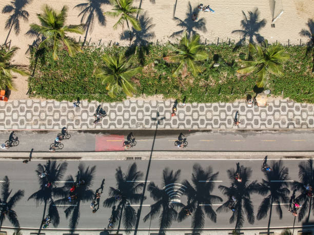 Famous Ipanema Beach sidewalk, Rio de Janeiro, Brazil