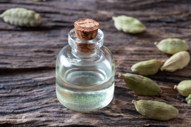 istock A bottle of cardamon essential oil with cardamon 1151029459