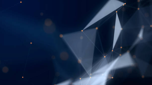 istock Shapes, dots and lines are connectied with shine on blurred forefront. 1151034783