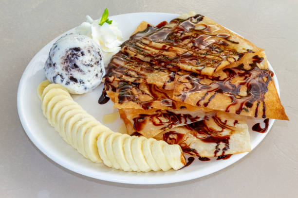 istock Crispy homemade roti - flat bread - thai halal dessert 1151036640