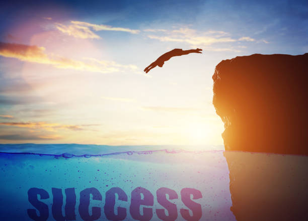 istock Man jumping for a success. Conceptual 1151036652