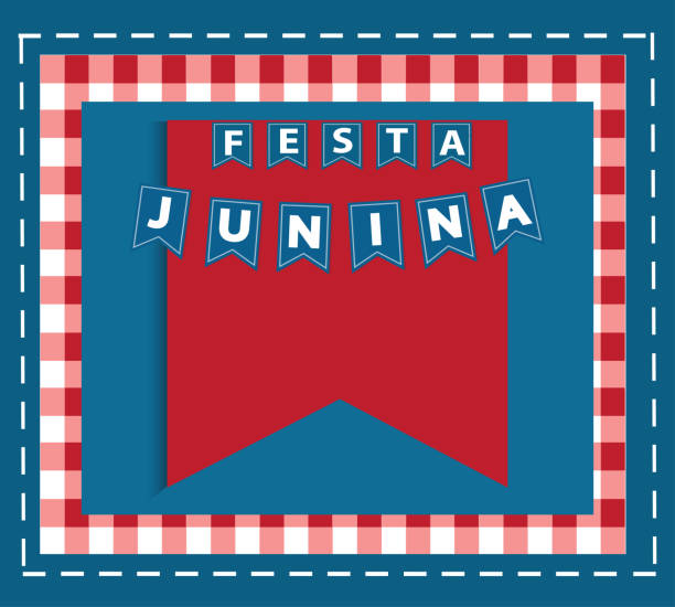 Festa Junina Background vector Festa Junina background vector. Bunting banners and copy space for text june file stock illustrations