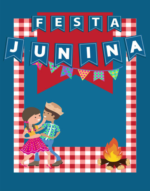 stockillustraties, clipart, cartoons en iconen met junina partij poster vector. - são joão