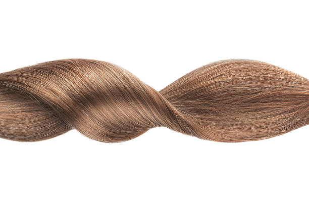 istock Brown shiny hair wave, isolated over white 1151046382