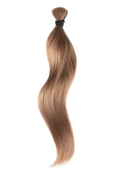 istock Brown hair isolated on white background. Long wavy ponytail 1151046469