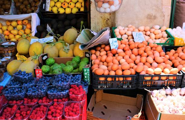 istock Colorful fresh fruit in Tangiers market 1151047025
