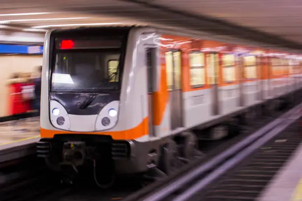 Motion shot of the the Mexio City Subway system.