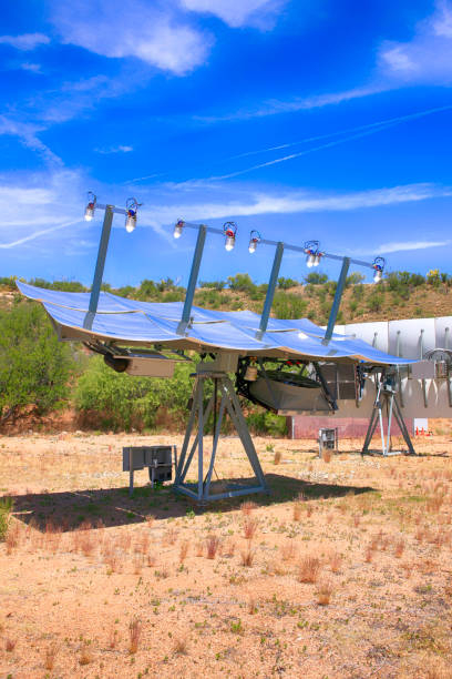 Concentrated Solar Power (CSP) mirrors in the Arizona Desert Concentrated Solar Power (CSP) mirrors in the Arizona Desert concentrated solar power stock pictures, royalty-free photos & images