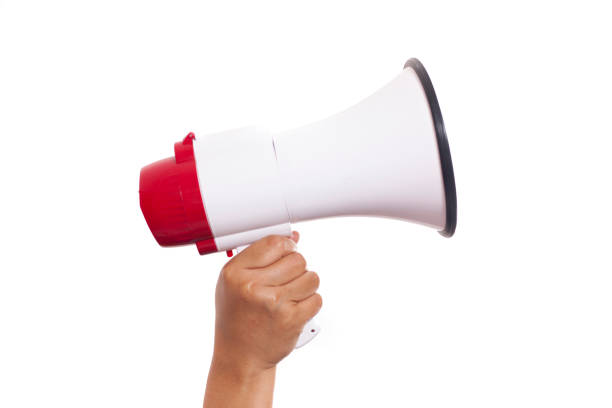 istock Hand Holding Megaphone Isolated on White Background 1151058935