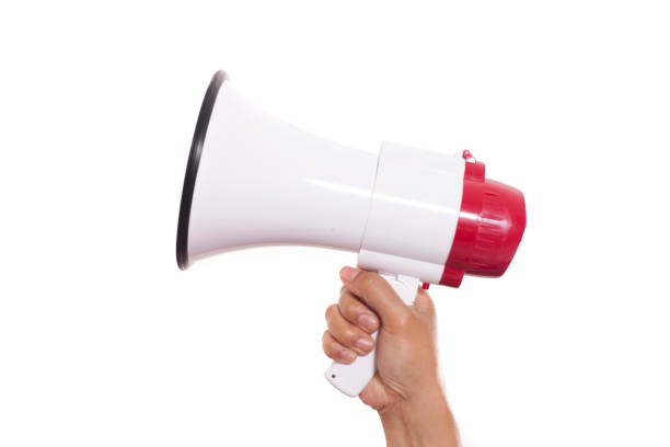 istock Hand Holding Megaphone Isolated on White Background 1151058941