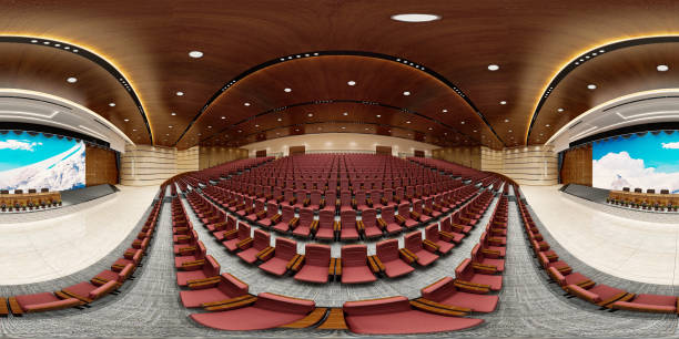 360 degrees cinema saloon, 3d rendering.