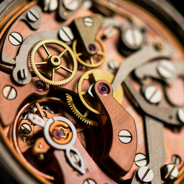 vintage watch mechanism - luxury craft imagens e fotografias de stock