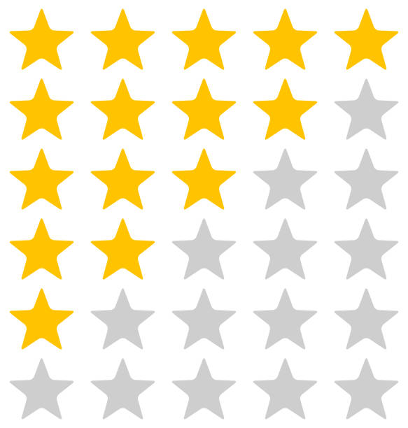 ilustrações, clipart, desenhos animados e ícones de a avaliação stars a ilustração no fundo branco - rating star shape ratings ranking