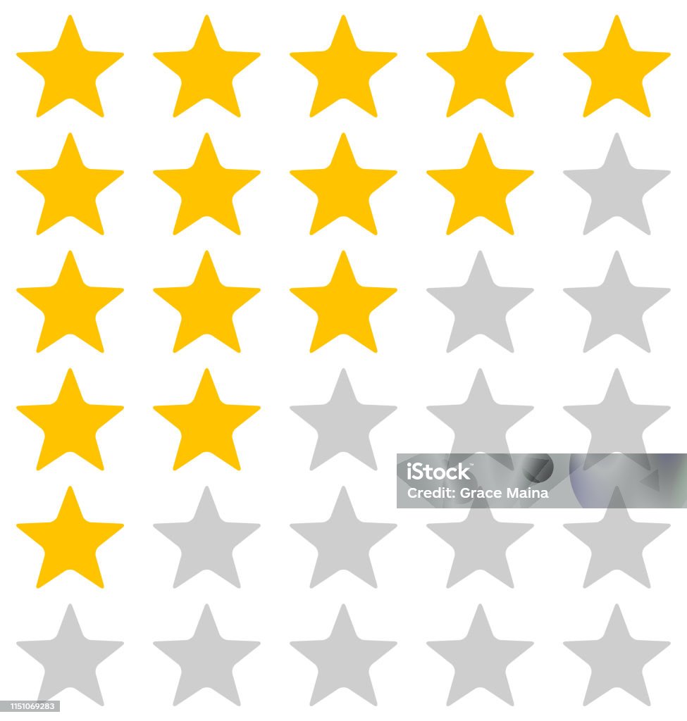 Rating Stars Illustration On White Background Rating stars vector illustration Star Shape stock vector