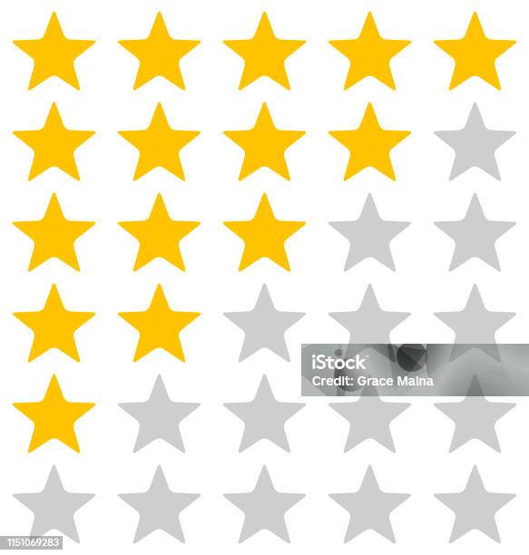 Rating Stars Illustration On White Background Stock Illustration - Download Image Now - Star Shape, Rating, Luxury Hotel