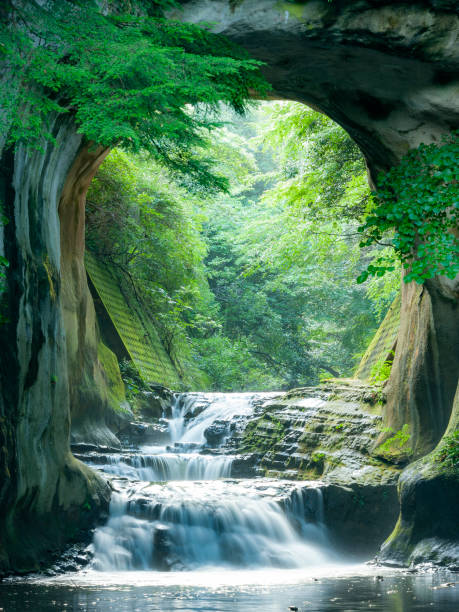 清水渓流広場 (kameiwa 洞窟) - water river waterfall stream ストックフォトと画像
