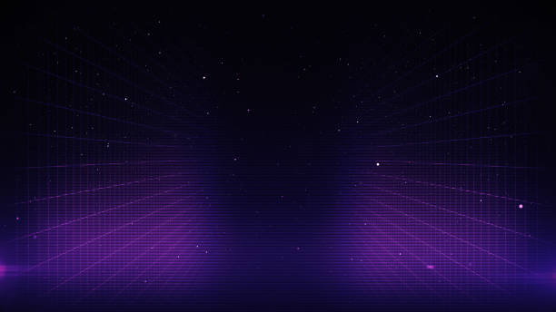 Retro Sci-Fi Background Futuristic landscape of the 80`s. Digital Cyber Surface. Suitable for design in the style of the 1980`s