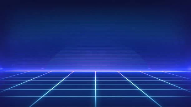 istock Retro Sci-Fi Background Futuristic landscape of the 80`s. Digital Cyber Surface. Suitable for design in the style of the 1980`s 1151083234