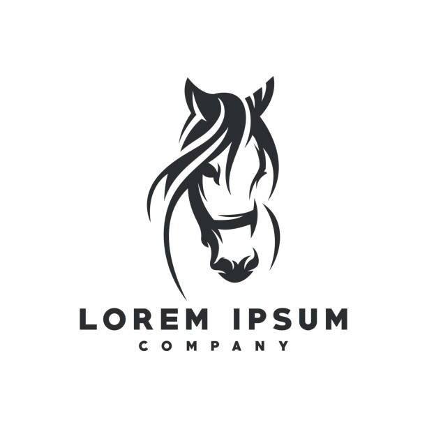 вектор логотипа лошади - голова stock illustrations