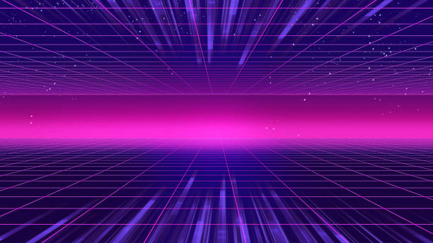 istock Retro futuristic background 1980s style 3d illustration. 1151084455