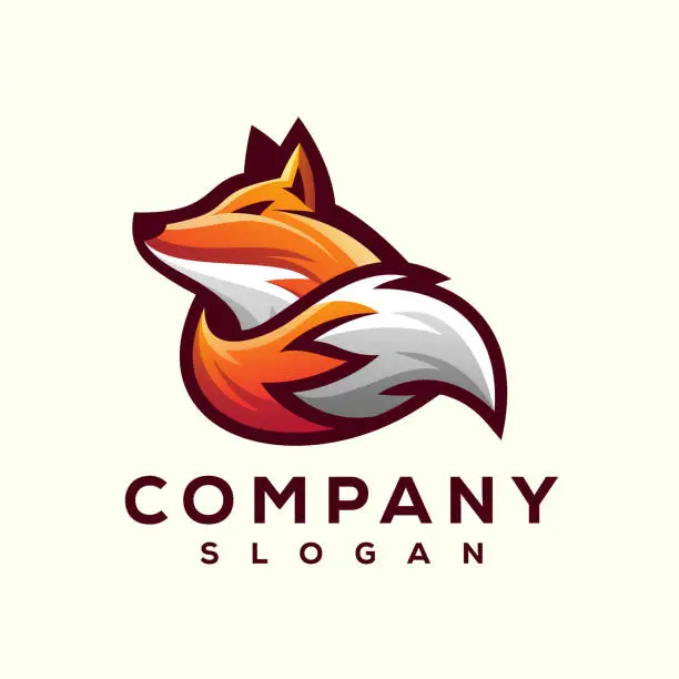 Vector illustration of fox logo design