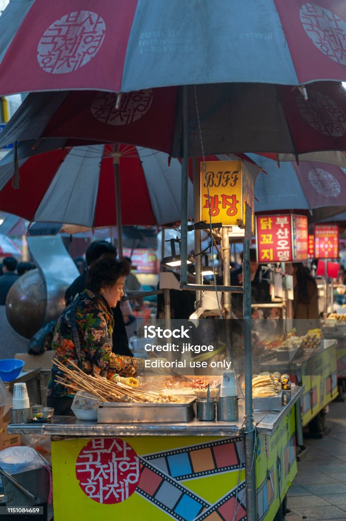 Local Korean Street Food Vending At Busan International Film Festival