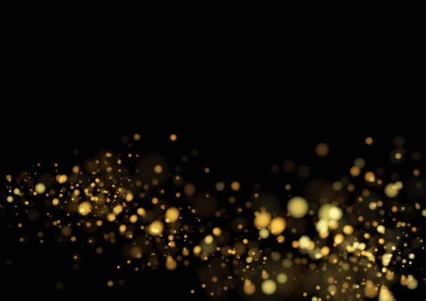 istock Gold glitter texture isolated with bokeh on black background. Particles color Celebratory. Golden explosion of confetti Design. Vector illustration 1151087781