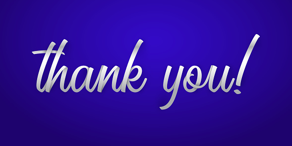 Thank You Lettering Vector Color Illustration On Blue Background Stock  Illustration - Download Image Now - iStock
