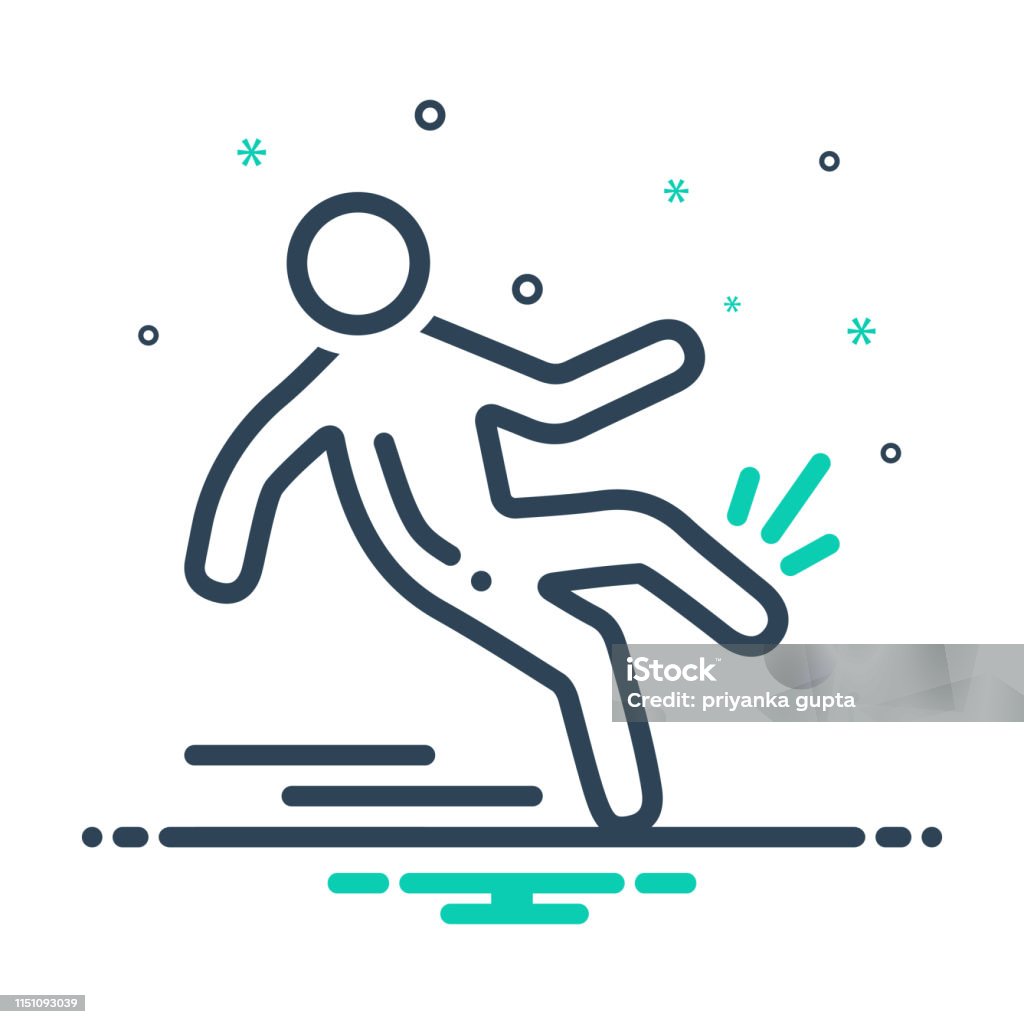 Slip Fall Vector Slip And Fall Stock Illustration - Download Image Now - Physical Injury ...